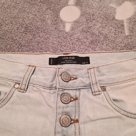 Factorie 8 Faded Denim High Waisted Sexy Shorts - Picture 2 of 4